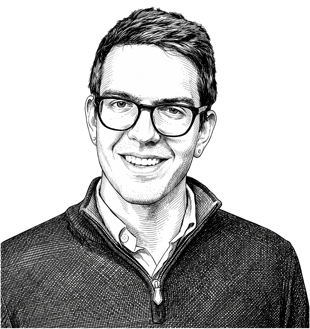 Stipple portrait of Liam Howell